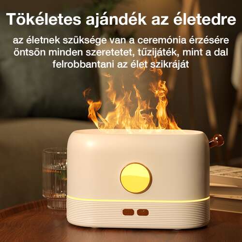 Dollcini Home Flame Humidifier – Quiet Aroma Diffuser, 200 ml