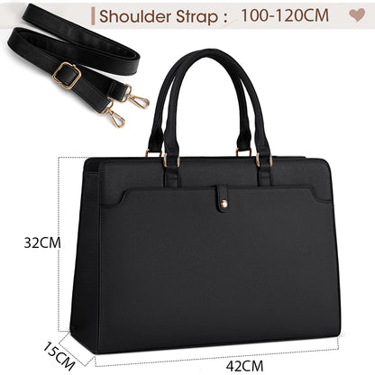 Dollcini Női Laptoptáska 15,6” – Elegáns Fekete Munkatáska