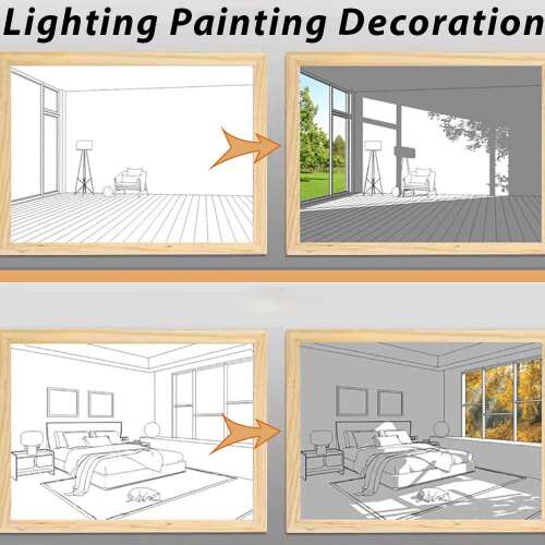 Dollcini Home LED Illuminated Wall Art – USB, Wooden Frame Decor