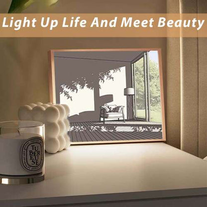 Dollcini Home LED Illuminated Wall Art – USB, Wooden Frame Decor