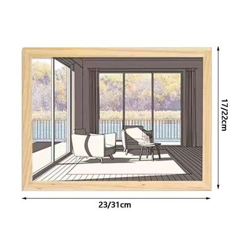 Dollcini Home LED Illuminated Wall Art – USB, Wooden Frame Decor