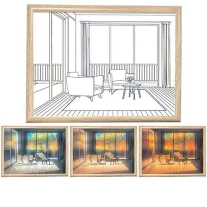 Dollcini Home LED Illuminated Wall Art – USB, Wooden Frame Decor