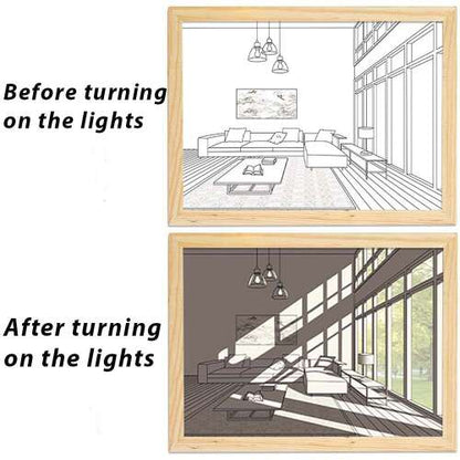 Dollcini Home LED Illuminated Wall Art – USB, Wooden Frame Decor