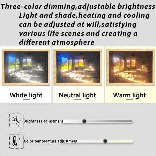 Dollcini Home LED Illuminated Wall Art – USB, Wooden Frame Decor