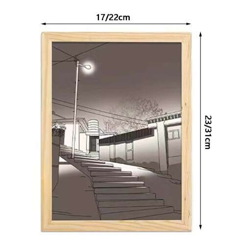 Dollcini Home LED Illuminated Wall Art – USB, Wooden Frame Decor