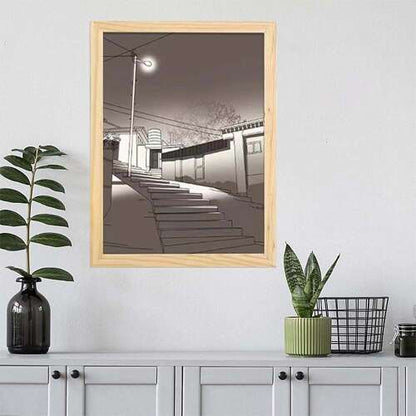 Dollcini Home LED Illuminated Wall Art – USB, Wooden Frame Decor