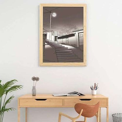Dollcini Home LED Illuminated Wall Art – USB, Wooden Frame Decor
