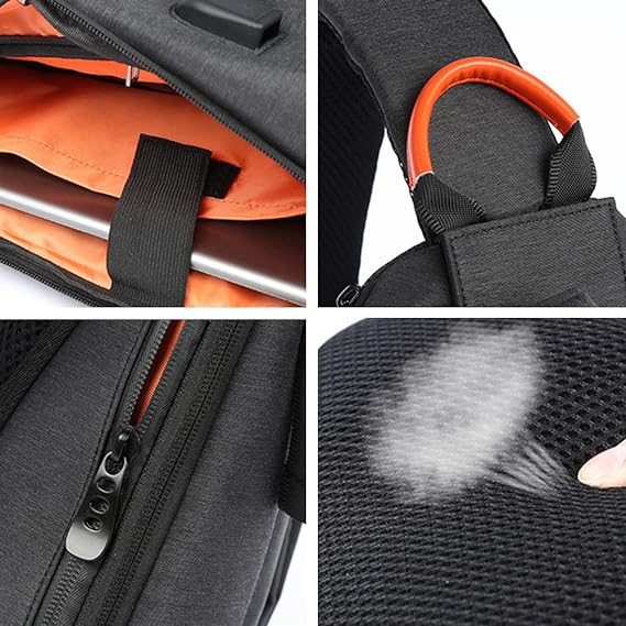 Dollcini Sport Shoulder Bag – USB Port, Waterproof, Unisex