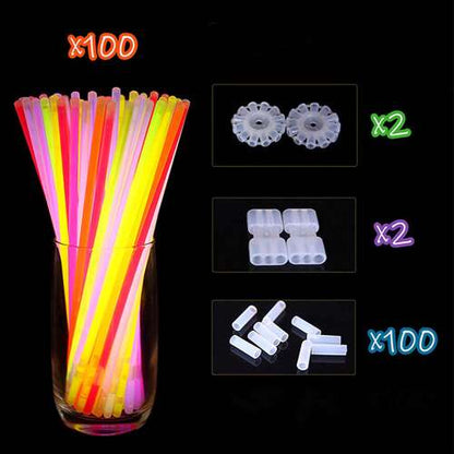 Dollcini Set de 100 de Bețe Luminoase – Pentru Petreceri, Festivaluri