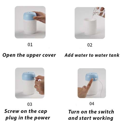Dollcini Home Humidifier – Warm Light Aromatherapy Essential Oil Diffuser Decor