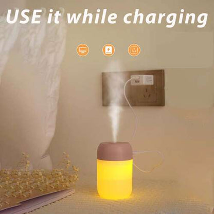 Dollcini Home Humidifier – Warm Light Aromatherapy Essential Oil Diffuser Decor