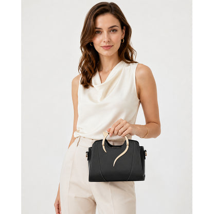 Dollcini Outlet Geantă de mână pentru femei – Elegantă, cu mâner cu pisică, produs cu defecte estetice