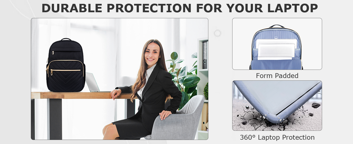 Dollcini Női Városi Hátizsák USB Porttal – Könnyű, Vízálló, 15” Laptophoz