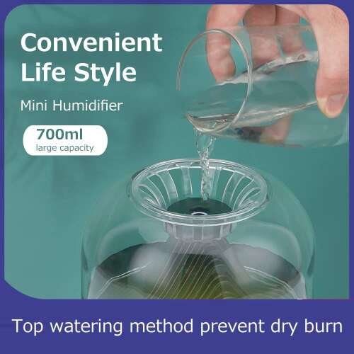 Dollcini Home Humidifier – Warm Light Aromatherapy Essential Oil Diffuser Decor