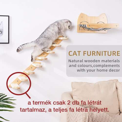 Dollcini Home Wall Cat Ladder – Safe Wood Material