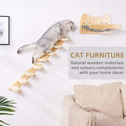 Dollcini Home Wall Cat Ladder – Safe Wood Material
