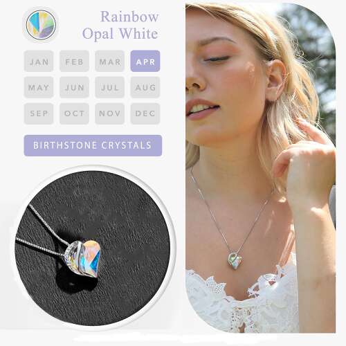 Dollcini Silver Heart Jewelry – Crystal Necklace or Earrings Separately, or as a Jewelry Set