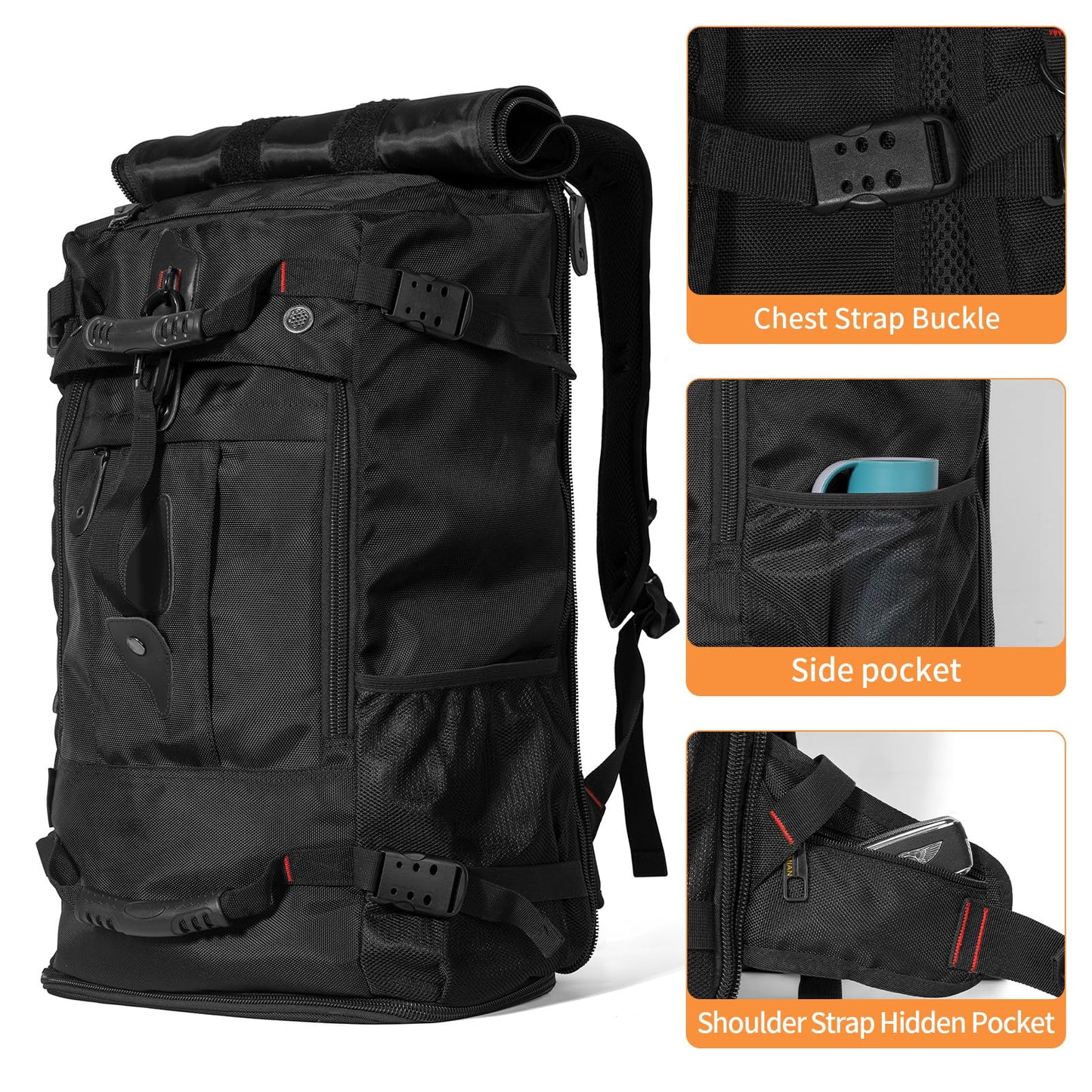 Dollcini Rucsac de Călătorie pentru Bărbați – Capacitate Mare, Rezistent la Apă, cu Port USB