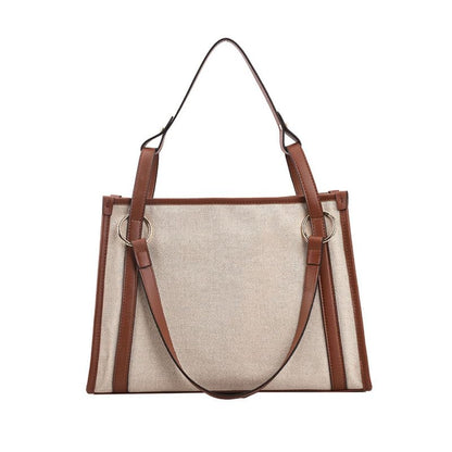 Dollcini Women's Canvas Tote Bag – Casual Zipper Shoulder Bag for Travel