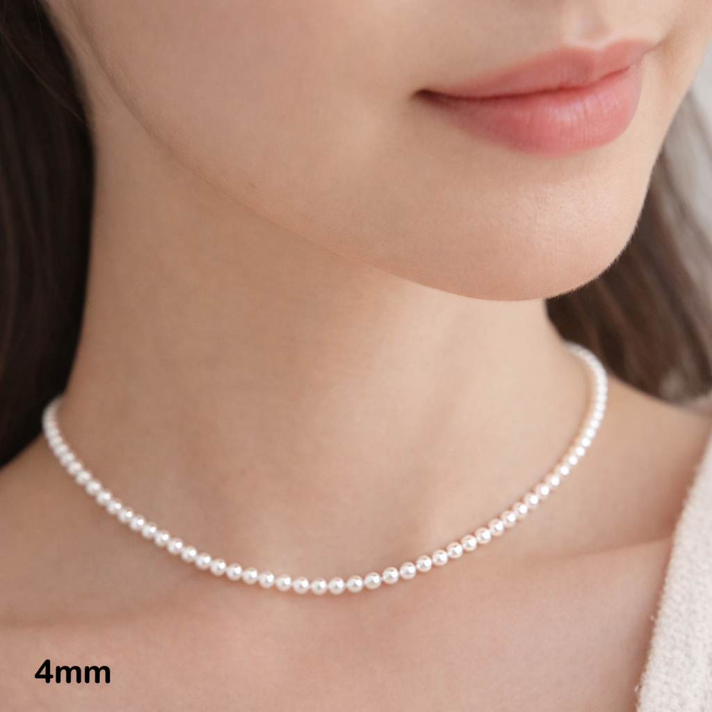 Dollcini Colier Clasic de Perle – Colier cu Perle (4 / 8 / 10 mm)