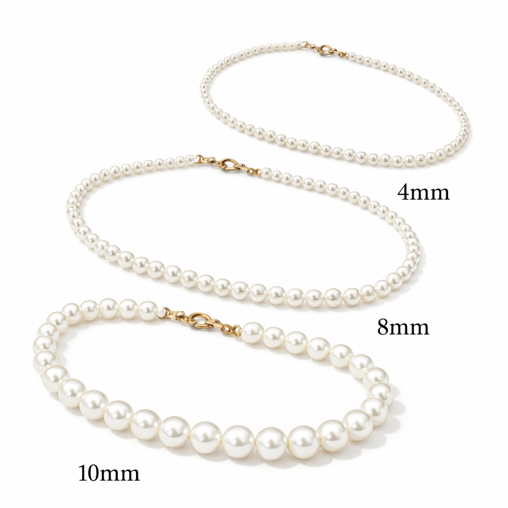 Dollcini Colier Clasic de Perle – Colier cu Perle (4 / 8 / 10 mm)