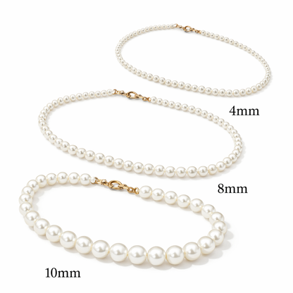 Dollcini Colier Clasic de Perle – Colier cu Perle (4 / 8 / 10 mm)