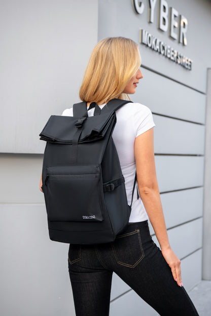 Rucsac de laptop unisex impermeabil Dollcini – din material Oxford, cu mai multe compartimente, ușor și rezistent
