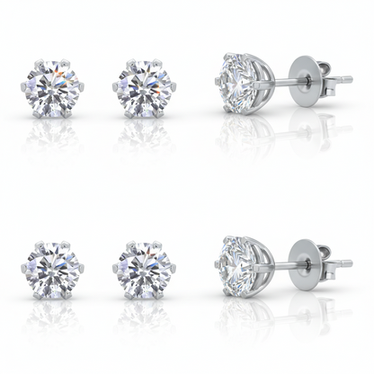 Dollcini, Prémium Moissanite Bedugós Fülbevaló – Ragyogó Kerek Csiszolás, 1 karát, S925 Ezüst Ékszer