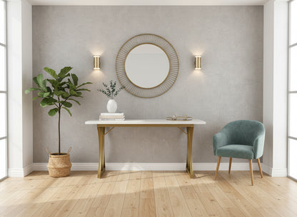 Dollcini Otthon White Dining Table with Gold Legs