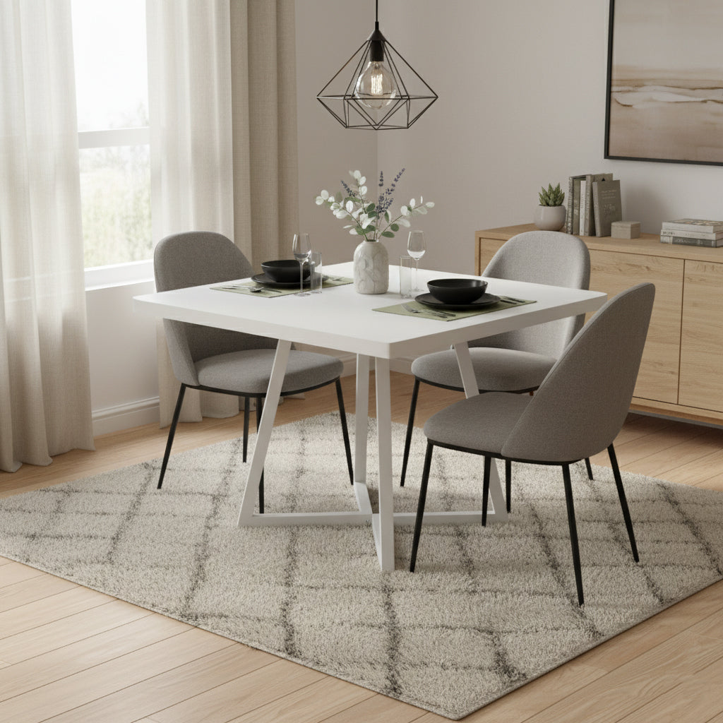 Dollcini Home Modern Dining Table, 80x80 cm – For Small Spaces, Available in Multiple Colors