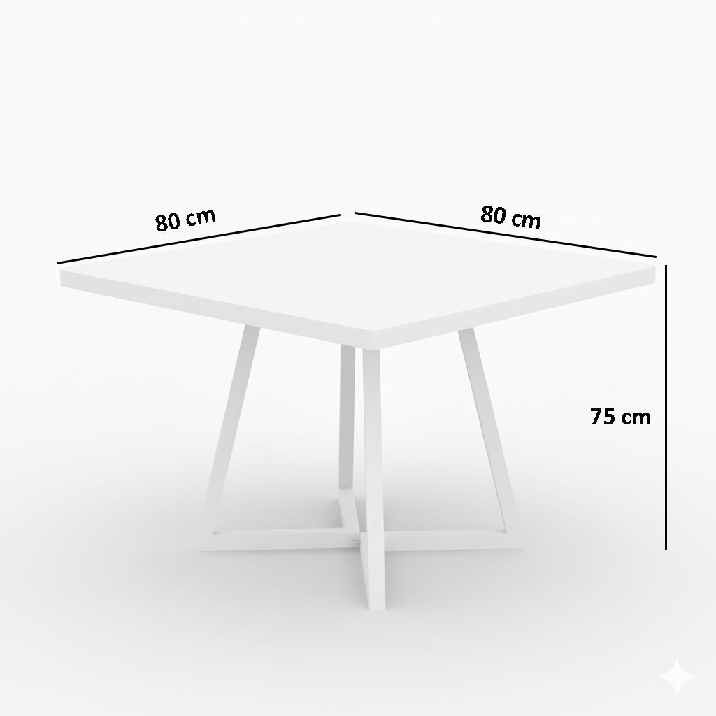 Dollcini Home Modern Dining Table, 80x80 cm – For Small Spaces, Available in Multiple Colors