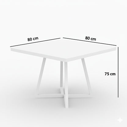 Dollcini Home Modern Dining Table, 80x80 cm – For Small Spaces, Available in Multiple Colors