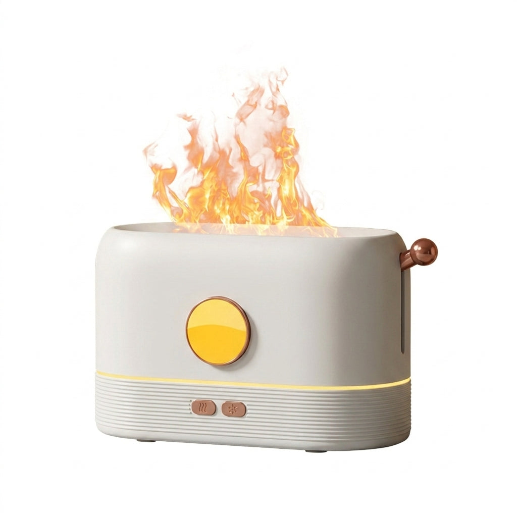 Dollcini Home Flame Humidifier – Quiet Aroma Diffuser, 200 ml