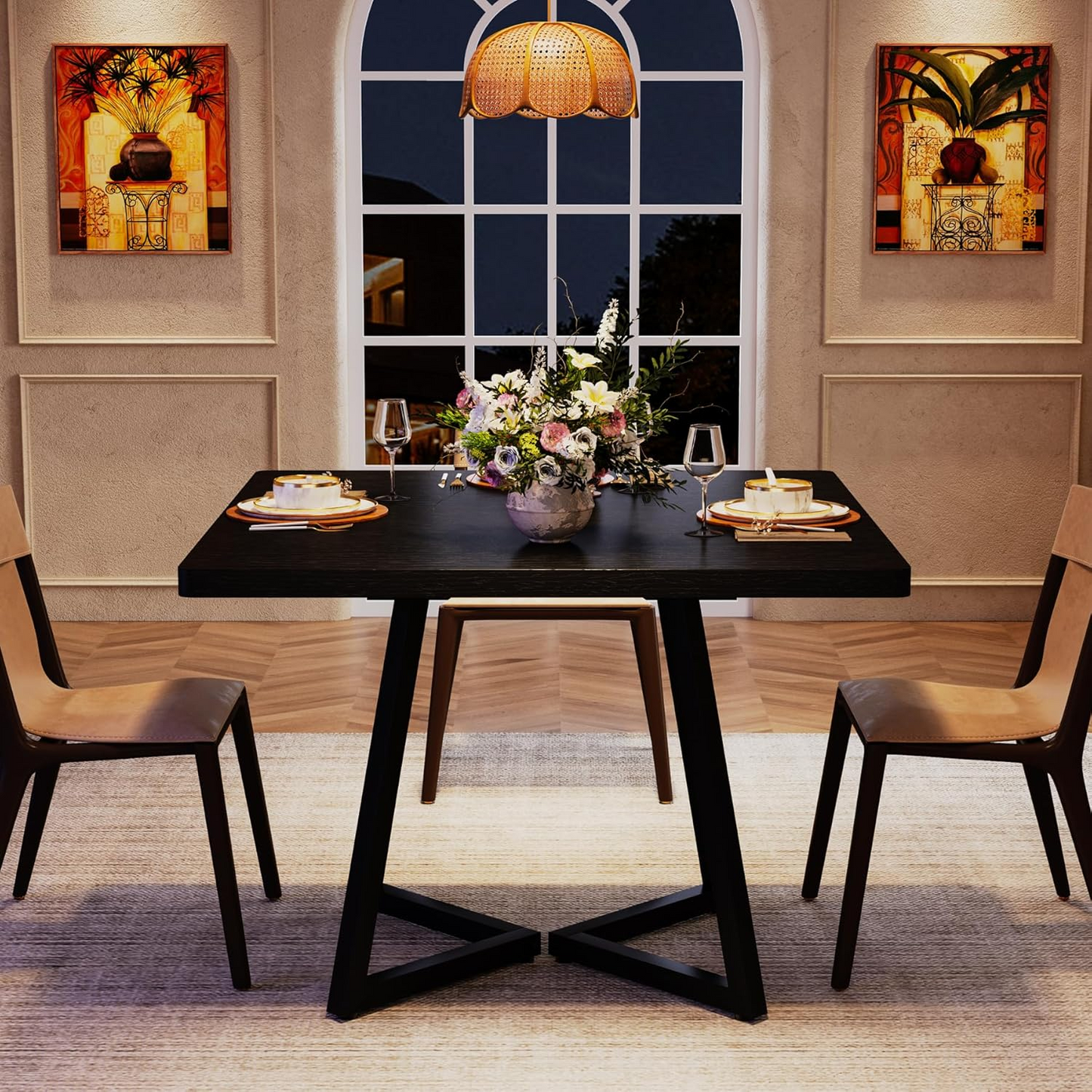 Dollcini Home Modern Dining Table, 80x80 cm – For Small Spaces, Available in Multiple Colors