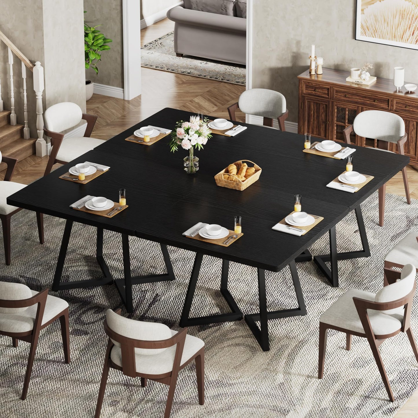 Dollcini Home Modern Dining Table, 80x80 cm – For Small Spaces, Available in Multiple Colors