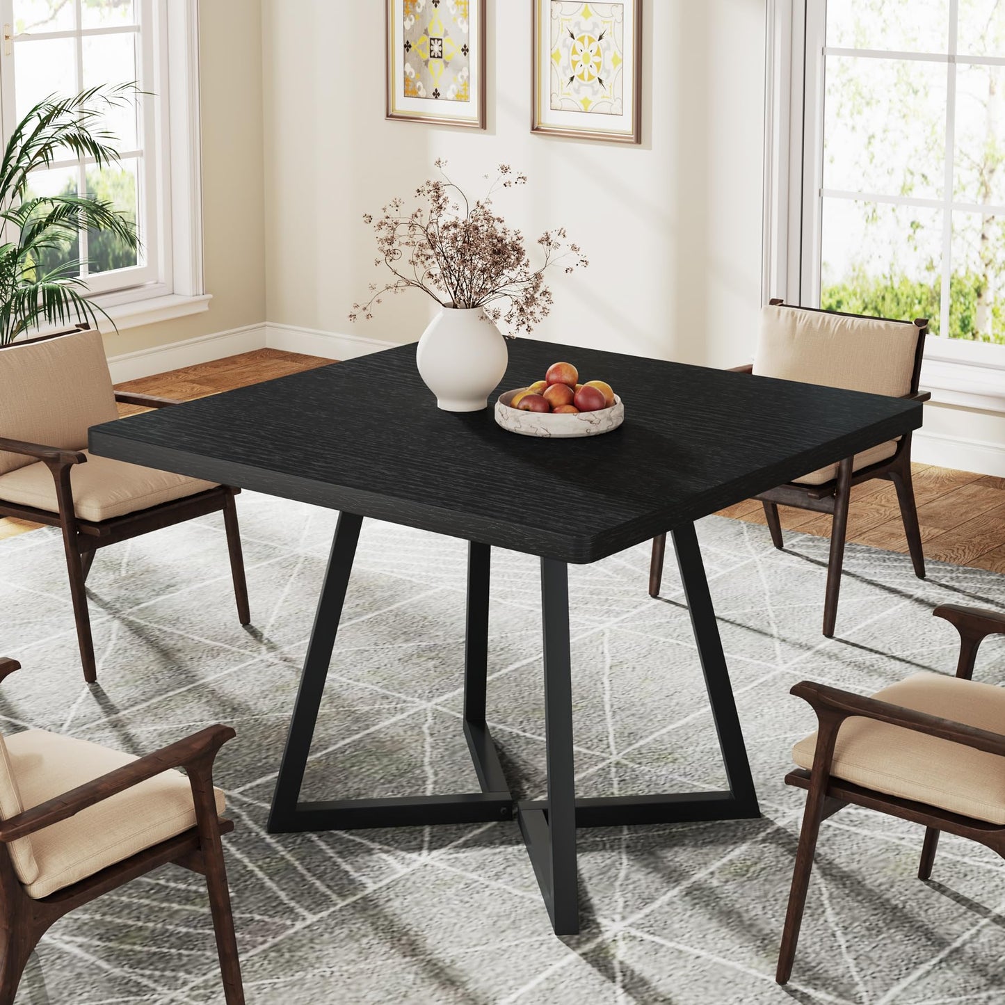 Dollcini Home Modern Dining Table, 80x80 cm – For Small Spaces, Available in Multiple Colors