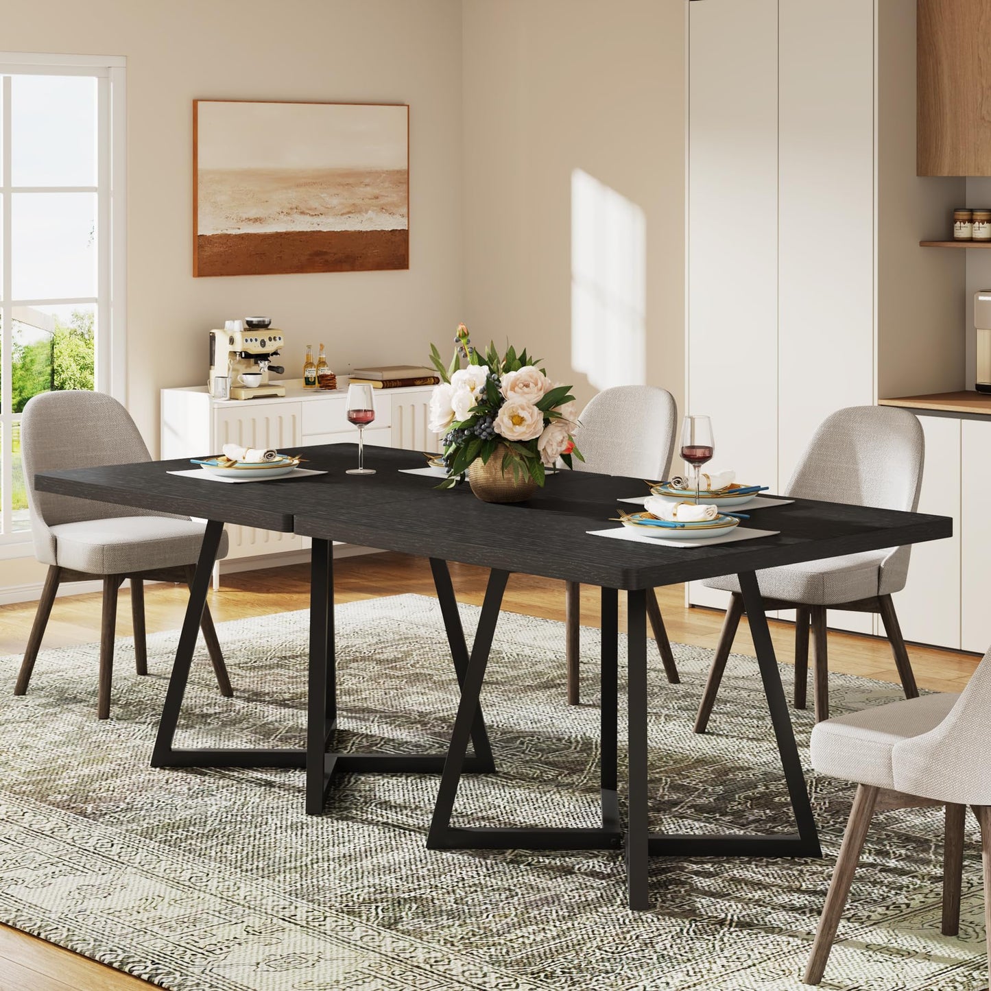 Dollcini Home Modern Dining Table, 80x80 cm – For Small Spaces, Available in Multiple Colors