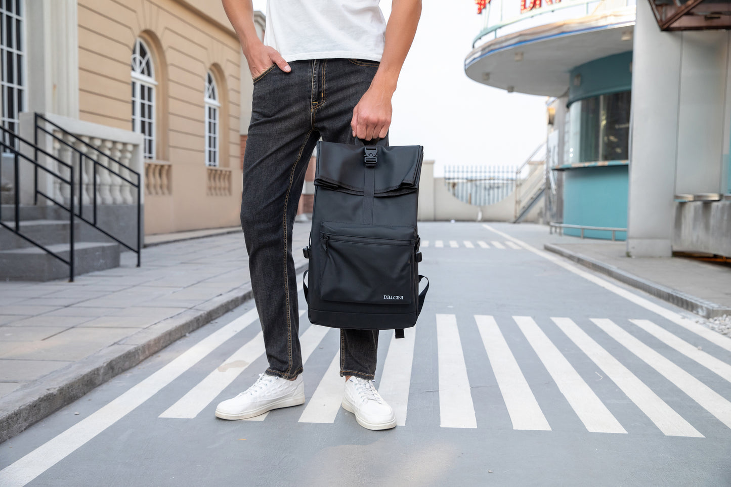 Rucsac de laptop unisex impermeabil Dollcini – din material Oxford, cu mai multe compartimente, ușor și rezistent