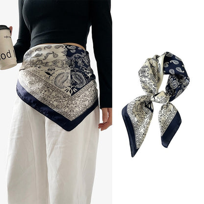 Dollcini, Eșarfă din satin pentru femei – model paisley 70×70 cm