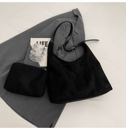 Dollcini, Geantă de umăr mare pentru femei, stil street fashion, cu portfard – piele ecologică, închidere magnetică, pentru uz zilnic