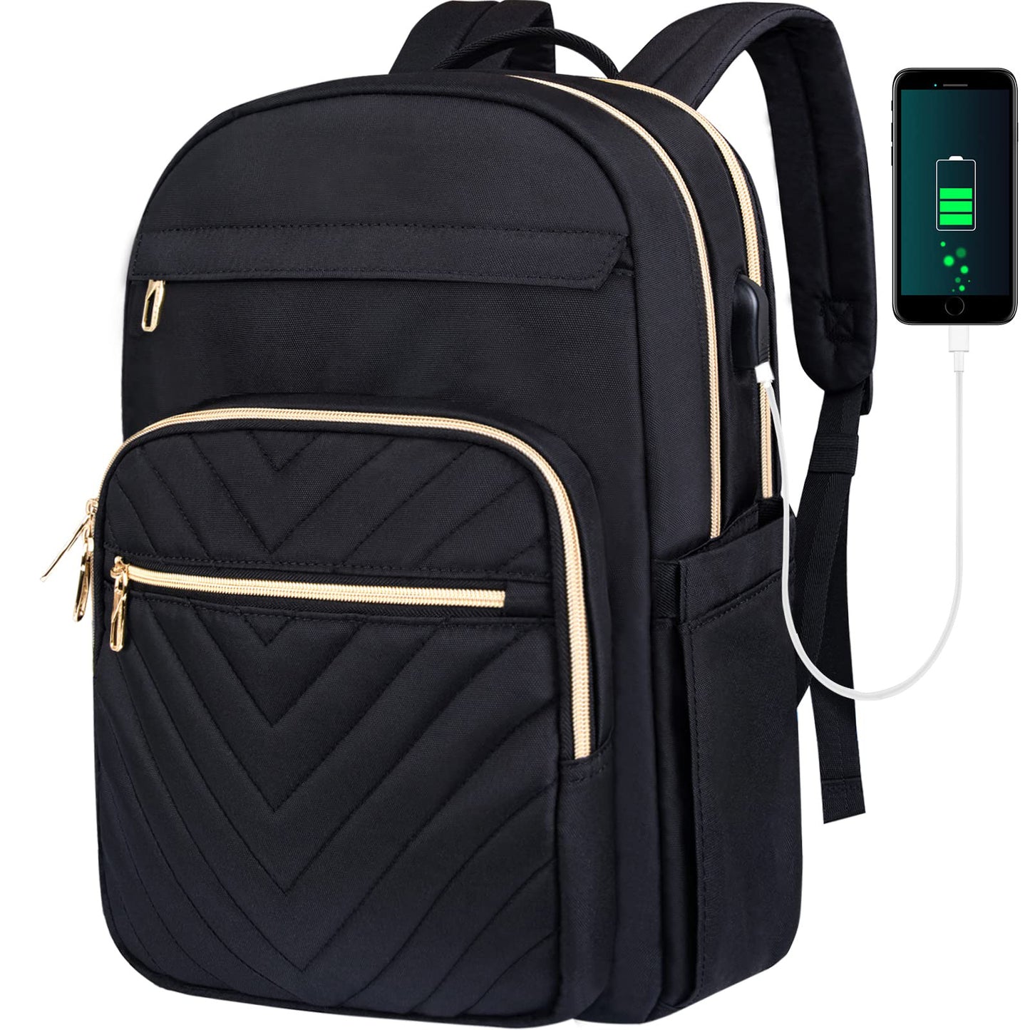 Dollcini Női Városi Hátizsák USB Porttal – Könnyű, Vízálló, 15” Laptophoz