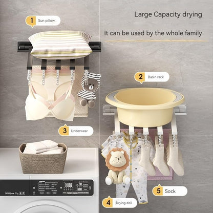 Dollcini Home Space-Saving Wall-Mounted Clothes Dryer – Multifunctional