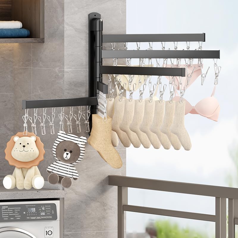 Dollcini Home Space-Saving Wall-Mounted Clothes Dryer – Multifunctional