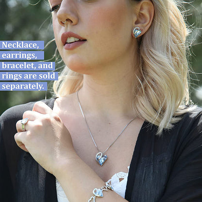 Dollcini Silver Heart Jewelry – Crystal Necklace or Earrings Separately, or as a Jewelry Set