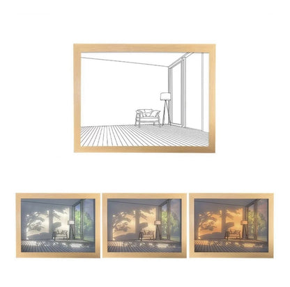 Dollcini Home LED Illuminated Wall Art – USB, Wooden Frame Decor