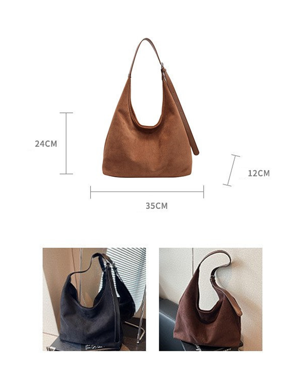 Dollcini, Geantă de umăr mare pentru femei, stil street fashion, cu portfard – piele ecologică, închidere magnetică, pentru uz zilnic