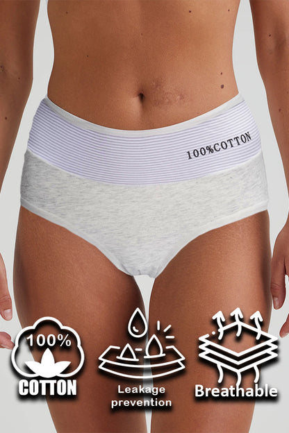 Dollcini Visok pas, ženske menstrualne spodnjice, komplet - 95% bombaž, neprepuščajo, pakiranje 3 kosov