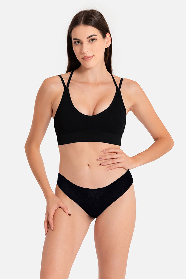 Dollcini, Chiloți clasici pentru femei, chiloți brazilieni pentru femei, 95% bumbac + spandex - multicolor, pachet de 6 bucăți