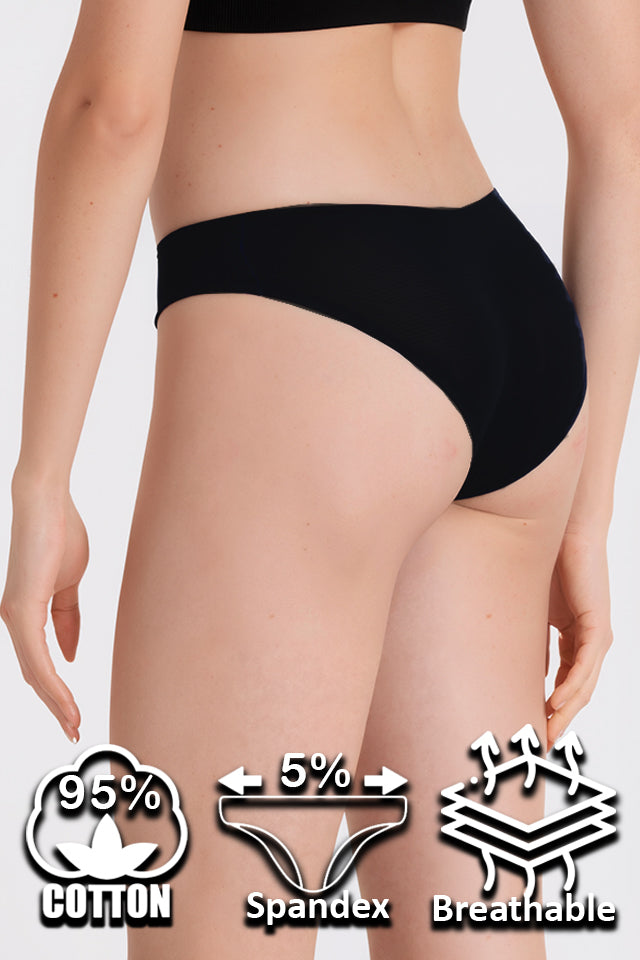 Dollcini, Chiloți clasici pentru femei, chiloți brazilieni pentru femei, 95% bumbac + spandex - multicolor, pachet de 6 bucăți