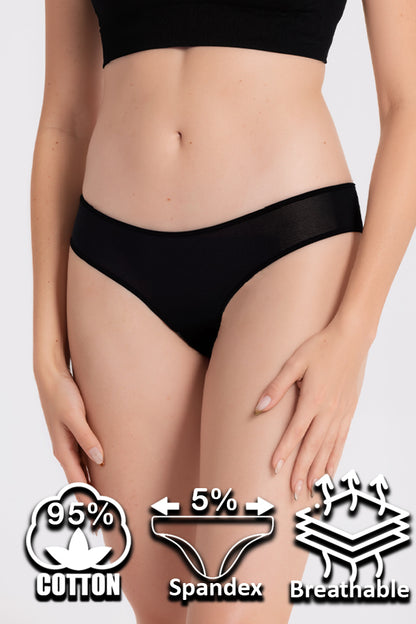 Dollcini, Chiloți clasici pentru femei, chiloți brazilieni pentru femei, 95% bumbac + spandex - multicolor, pachet de 6 bucăți
